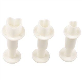 ZNU 3pcs Heart Shaped plunger Cutter cake decorating tool   Cookie Cutters