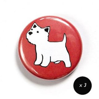 set of three west highland terrier magnets by forever foxed