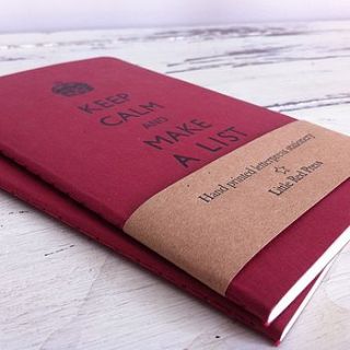 keep calm and make a list pocket notebook by little red press