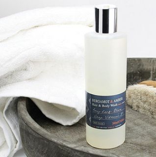 men's bergamot and amber hair and body wash by bath house
