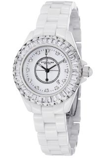 Stuhrling Original 530S2.111EP3  Watches,Womens Glamour III Swarovski Crystal Quartz White Dial White Ceramic, Casual Stuhrling Original Quartz Watches
