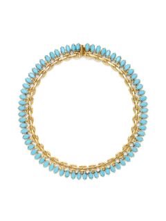 Turquoise Crystal Collar Necklace by Elizabeth Cole