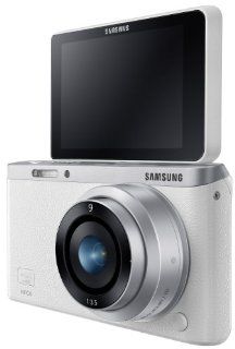 Samsung NX Mini 20.5MP CMOS Smart WiFi & NFC Compact Interchangeable Lens Digital Camera with 9mm Lens and 3" Flip Up LCD Touch Screen (White)  Camera & Photo