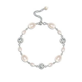 isabella pearl and crystal bracelet by chez bec