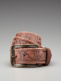 Embossed Saddle Leather Belt by WILL Leather Goods