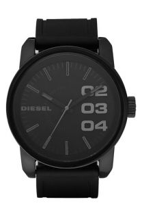 DIESEL® 'Franchise' Round Silicone Strap Watch, 45mm