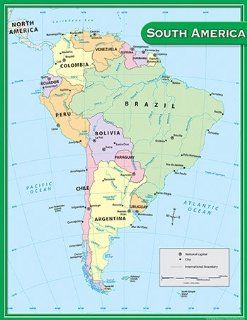 SOUTH AMERICA MAP CHART 17X22 by TEACHER CREATED RESOURCES  Teaching Materials 