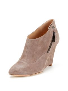 Frankie Suede Zipper Wedge Bootie by Belle by Sigerson Morrison