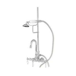 YOW  Tw26 3 Handle Claw Foot Wall Mount Leg Tub Faucet With Hand Shower In Chrome ELIZABETHAN CLASSICS Faucet   Heating Vents  