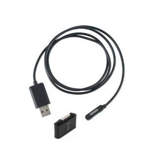 New Magnetic USB Charging Cable with Magnetic Charger Adapter Converter Connector for Sony Xperia Z Ultra XL39h Xperia Z1 L39h with Free Lovely Keychain (Black) Cell Phones & Accessories