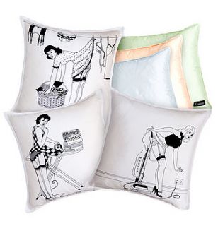 50's housewives silk cushion by dupenny