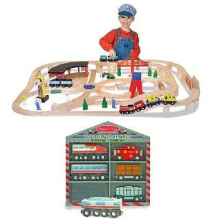 Melissa and Doug Wooden Railway Station  130 pieces Toys & Games