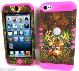 iPod Touch 5th Gen Camouflage Deer with Hot Pink Shock Resistant Cover Case 5 