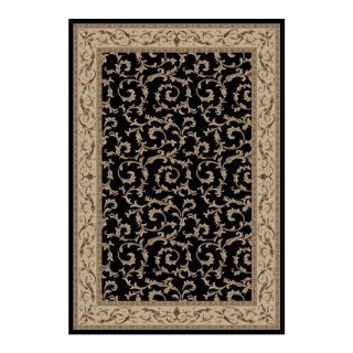 Concord Global Valencia Rectangular Black Floral Area Rug (Common 8 ft x 11 ft; Actual 7 ft 10 in x 9 ft)