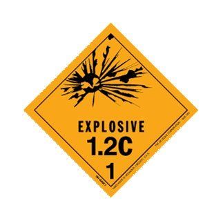 Explosive 1.2C Label, 4" X 4", hml 456, 500 Per Roll 