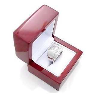 King Ice Luxurious Cherry Wooden Leather Ring Gift Box Jewelry Boxes Jewelry
