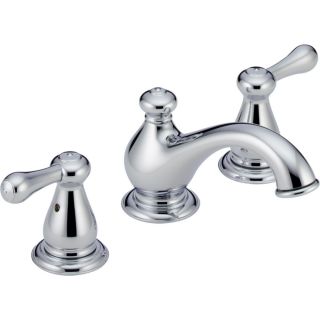 Delta Leland Chrome 2 Handle Widespread WaterSense Bathroom Sink Faucet (Drain Included)