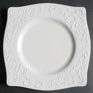 Lenox China Opal Innocence Carved Square Accent Salad Plate, Fine China Dinnerware Kitchen & Dining