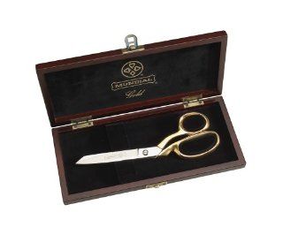 Mundial 470 8GB Fully Forged 8 Inch Gold Handled Dressmaker Shears in Wooden Gift Box