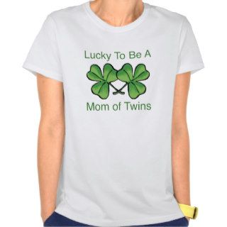 Lucky To Be Twin Mom Tee Shirt