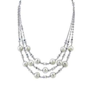 10 0mm cultured freshwater pearl and swarovski crystal necklace in