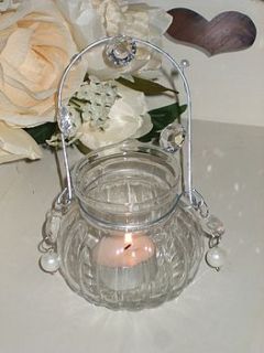 beaded tea light holder by the hiding place