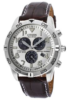 Citizen BL5470 06A  Watches,Mens Chronograph Silver Dial Brown Genuine Leather, Chronograph Citizen Quartz Watches