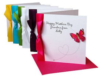 personalised butterfly mothers day card by made with love designs ltd