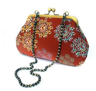 moroccan flowers silk bag by bleuet textiles