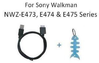 HappyZone USB Data Cable + Fishbone Style Keychain for Sony Walkman NWZ E473, NWZ E474 and NWZ E475  Player  Players & Accessories