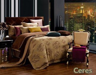 Dolce Mela DM474Q Jacquard Damask Luxury Bedding Duvet Covet Set, Queen   Duvet Cover Sets