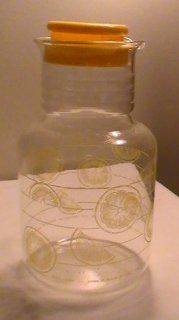 Corning Pyrex 2 Qt Lemon Design Carafe (Juice Decanter)  