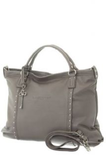 New Lancaster Paris Italy Calf Skin Leather Satchel Handbag Ipad Holder (Taupe) Top Handle Handbags Shoes