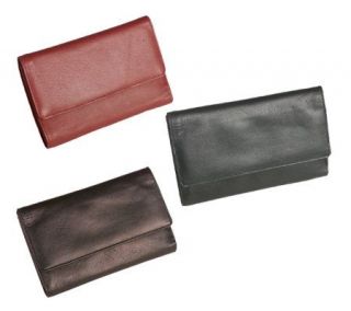 Michael Rome Italian Leather Womens Tri fold Wallet  —