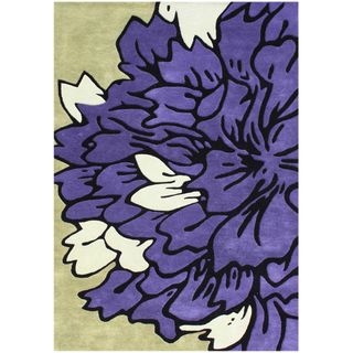Handmade Light Purple Blended Wool Rug (5' x 8') Alliyah Rugs 5x8   6x9 Rugs