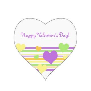 Happy Valentine's Day Stickers Colorful Hearts