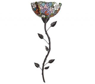 Handcrafted Tiffany Style Butterfly Bloom 40 inch Wallchiere —