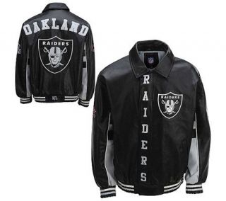 NFL Oakland Raiders Faux Leather Jacket —