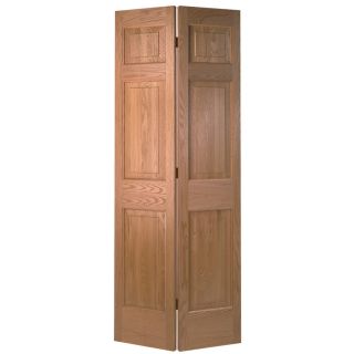 ReliaBilt 6 Panel Solid Core Oak Bifold Closet Door (Common 80.75 in x 30 in; Actual 79 in x 29.5 in)