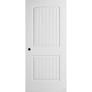 ReliaBilt 2 Panel Round Top Plank Hollow Core Smooth Molded Composite Right Hand Interior Single Prehung Door (Common 80 in x 30 in; Actual 80 in x 30 in)