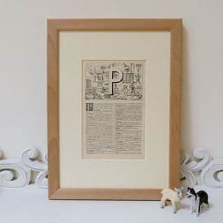 vintage french letter p print by tailor and make