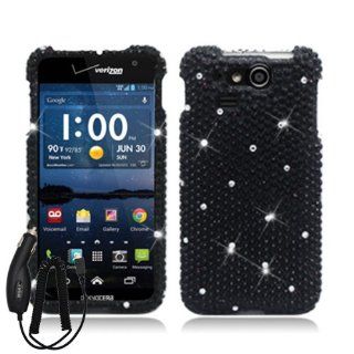 KYOCERA HYDRO ELITE C6750 BLACK DIAMOND BLING COVER HARD CASE + FREE CAR CHARGER from [ACCESSORY ARENA] Cell Phones & Accessories