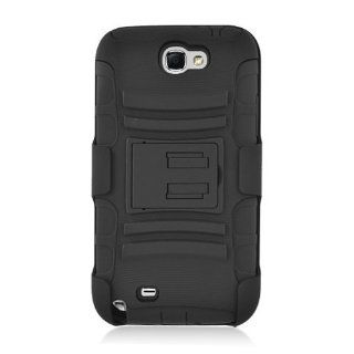 Black Hybrid Skin Case with Stand and Black Holster for Samsung Galaxy Note II/N7100 Cell Phones & Accessories