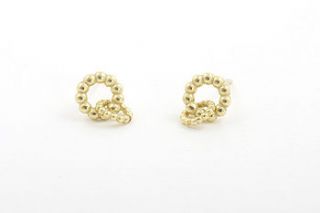 ball two circles stud earrings 18ct gold by corinne hamak