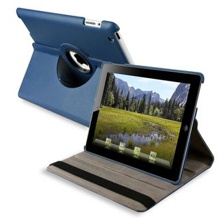 Navy Blue 360 degree Swivel Leather Case for Apple iPad 2/ 3 BasAcc iPad Accessories