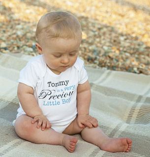 personalised 'precious' baby's name bodysuit by precious little plum