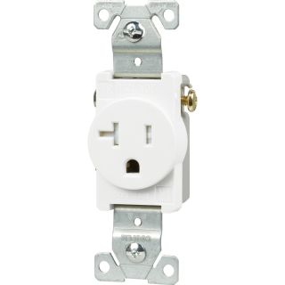 Cooper Wiring Devices 20 Amp White Single Electrical Outlet