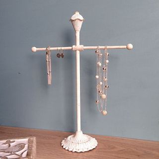 jewellery stand in distressed white by not a jewellery box