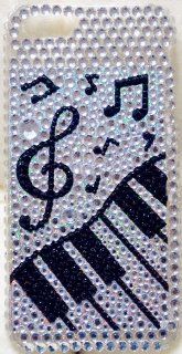 iPhashon Silver & Black Piano Keyboard & Musical Notes Case Cover for iPhone 5 Cell Phones & Accessories