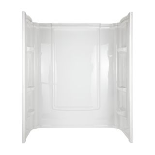 Aqua Glass Eleganza 34 in W x 60 in D x 72 in H High Gloss White High Impact Polystyrene Shower Wall Surround Side and Back Panels